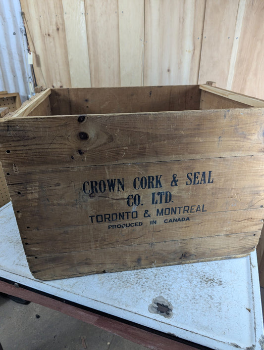 Vintage Wooden Crown Cork & Seal Toronto Montreal Shipping Grate 28" x 21" x 20"