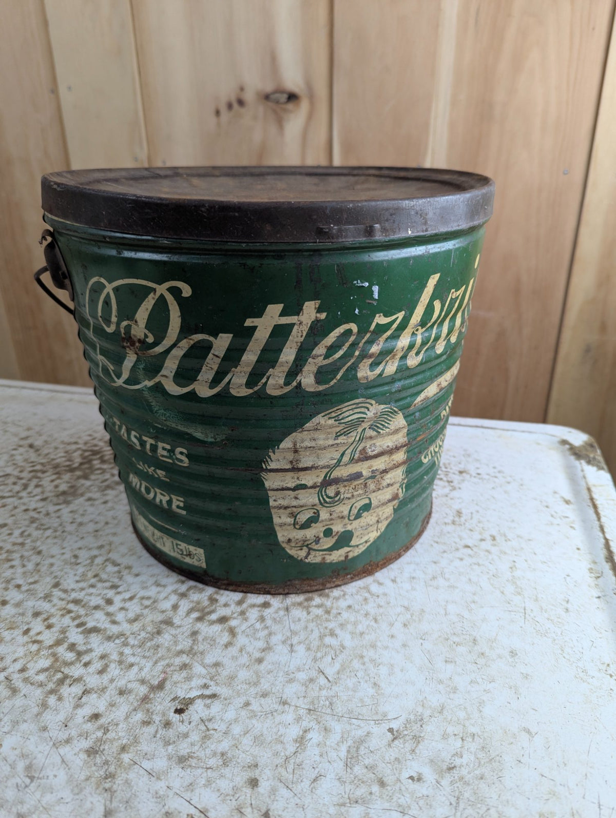1930s Patterkrisp Chocolate Toronto 15lb Tin Pail