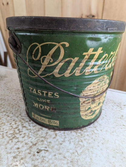 1930s Patterkrisp Chocolate Toronto 15lb Tin Pail