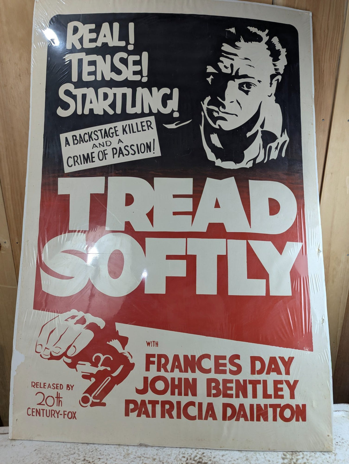 Original 1952 Tread Softly US Theatrical Release One-sheet (27" x 41") Movie Poster  - Flat/Unfolded