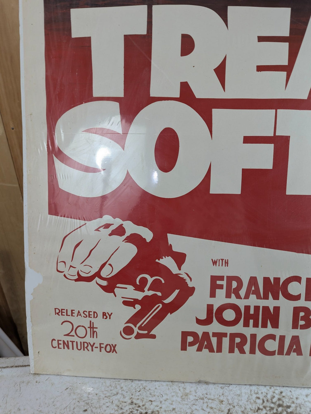 Original 1952 Tread Softly US Theatrical Release One-sheet (27" x 41") Movie Poster  - Flat/Unfolded
