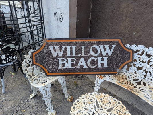 Vintage Wooden Willow Beach Lake Simcoe Sign 48" x 18"