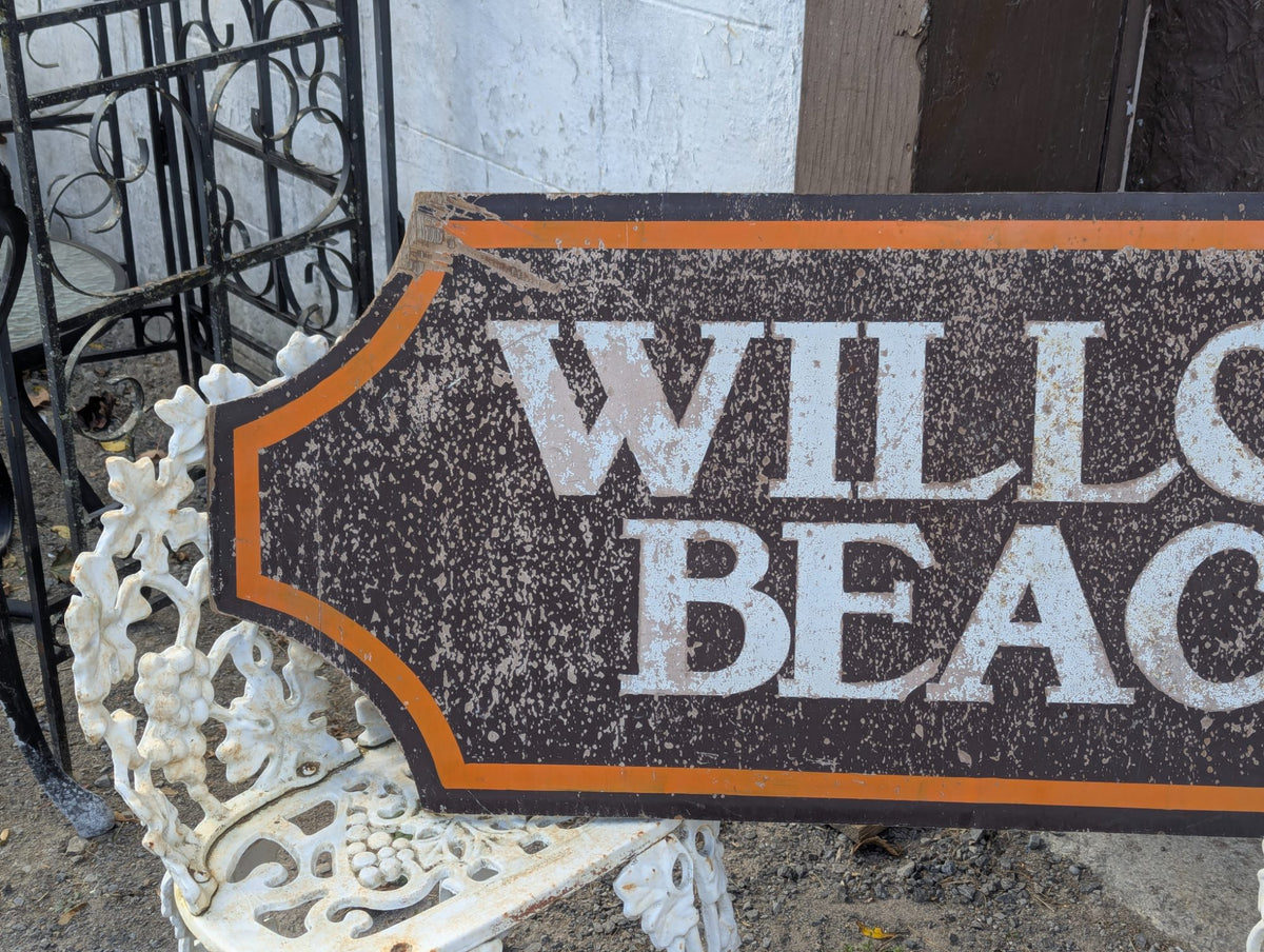 Vintage Wooden Willow Beach Lake Simcoe Sign 48" x 18"
