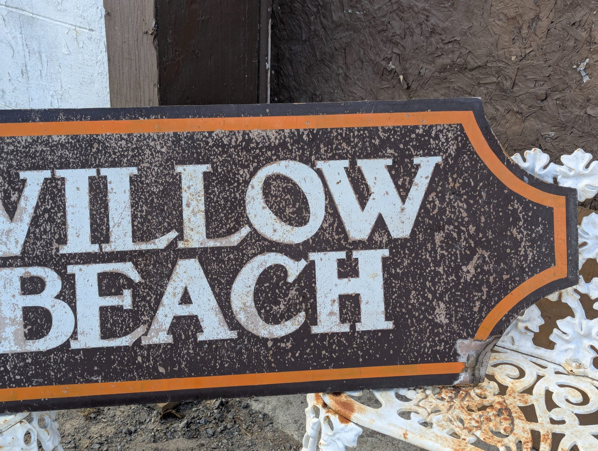 Vintage Wooden Willow Beach Lake Simcoe Sign 48" x 18"