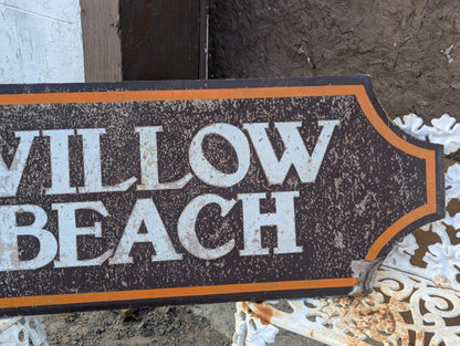 Vintage Wooden Willow Beach Lake Simcoe Sign 48" x 18"