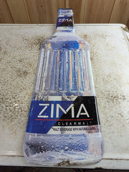 1993 Zima Metal Alcohol Advertising Sign 8.5" x 30"