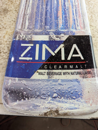 1993 Zima Metal Alcohol Advertising Sign 8.5" x 30"