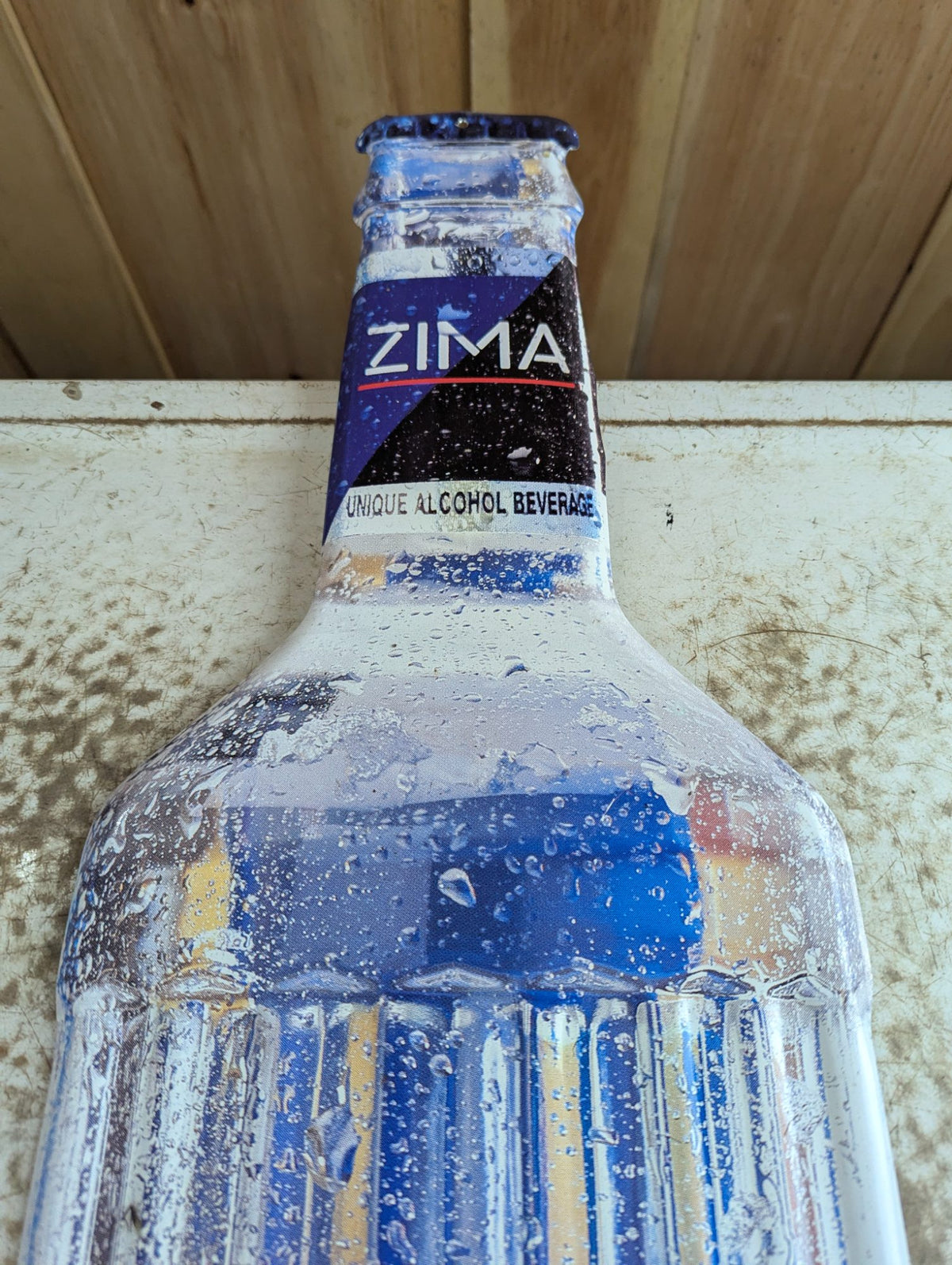 1993 Zima Metal Alcohol Advertising Sign 8.5" x 30"