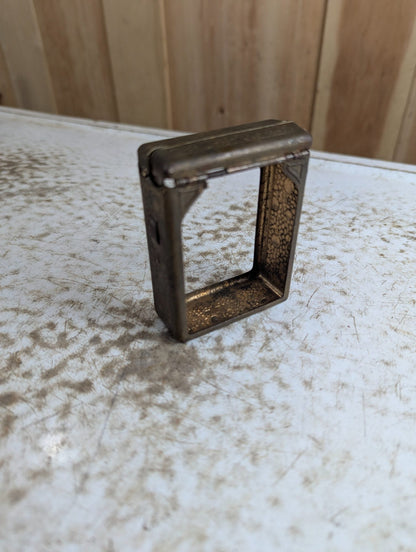 1930s Jemco Hold-a-Pak Brass Tobacco Cigarette Pack Holder