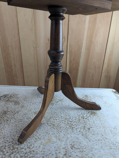Vintage Wood Pedestal Occasional Side Table 24" x 15" x 19"