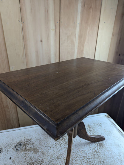 Vintage Wood Pedestal Occasional Side Table 24" x 15" x 19"