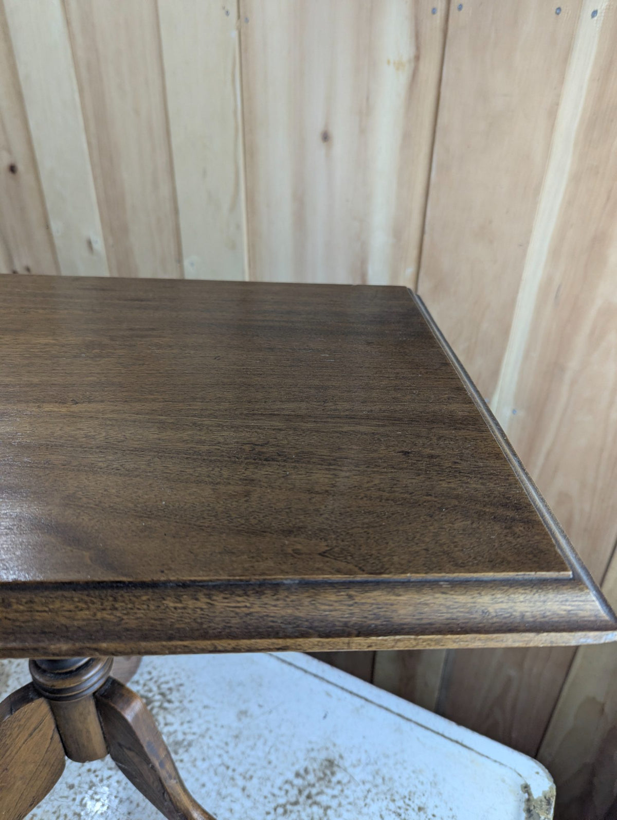 Vintage Wood Pedestal Occasional Side Table 24" x 15" x 19"