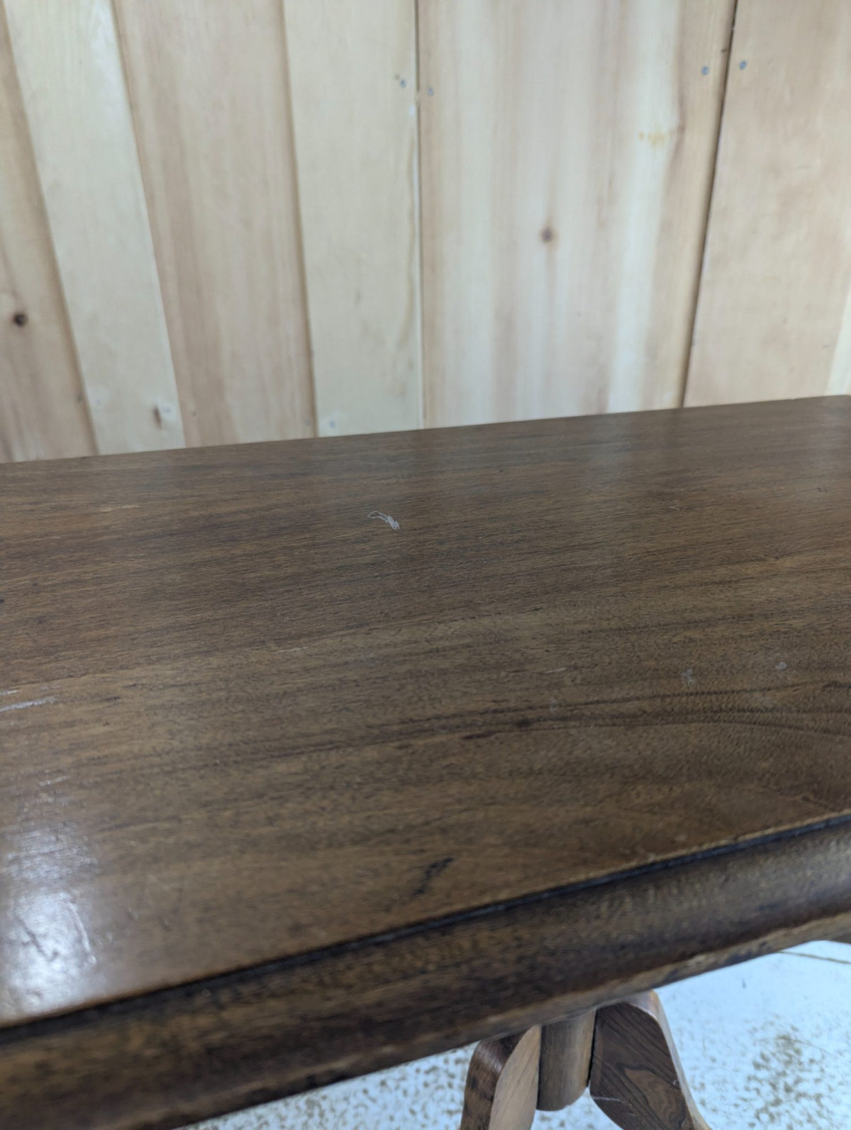 Vintage Wood Pedestal Occasional Side Table 24" x 15" x 19"