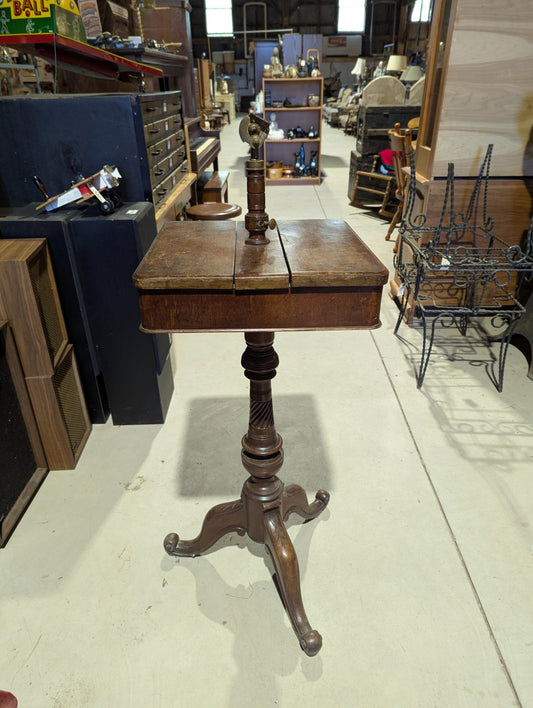 19th Century Victorian Wood Shaving Dressing Pedestal Table 24" x 15" x 19"- no mirror