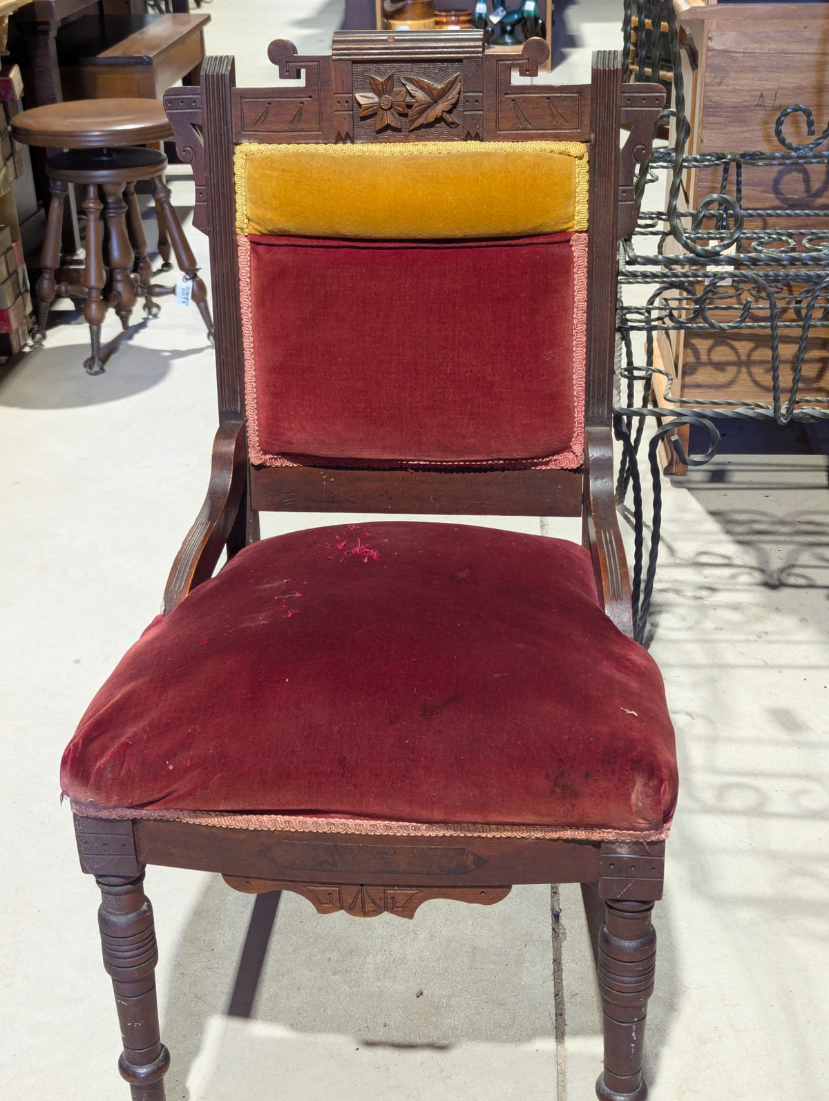 Antique Victorian Eastlake Walnut Chair