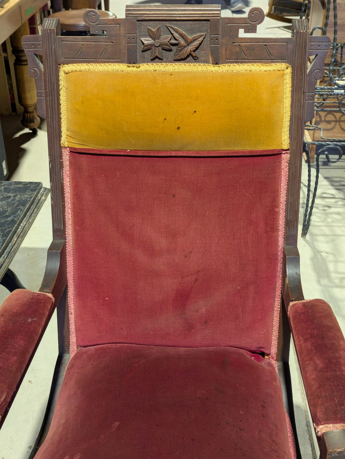 Antique Victorian Eastlake Walnut Platform Rocking Chair