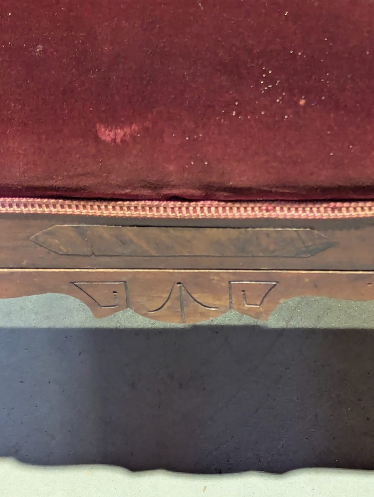 Antique Victorian Eastlake Walnut Bustle Bench