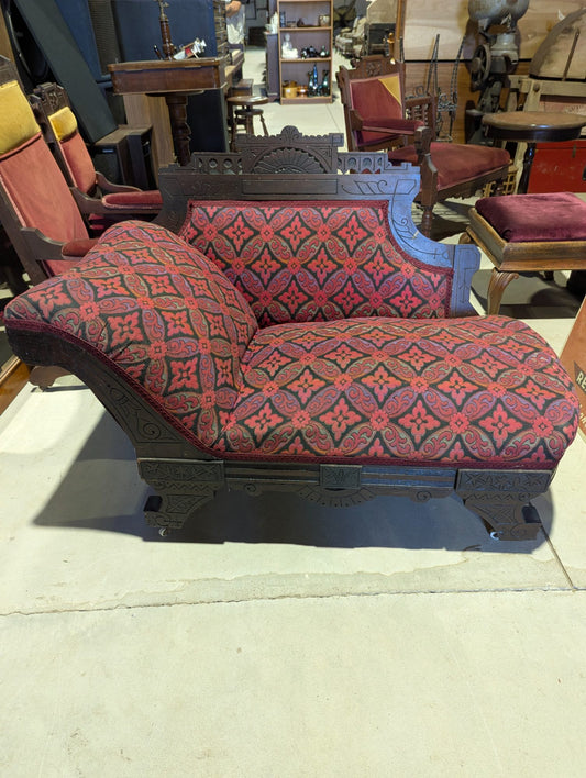 Antique Victorian Eastlake Walnut Fainting Couch