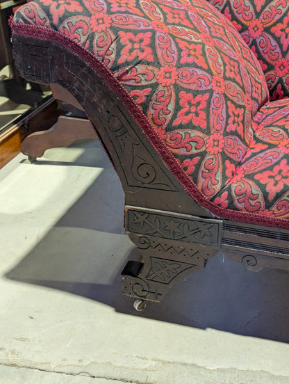 Antique Victorian Eastlake Walnut Fainting Couch
