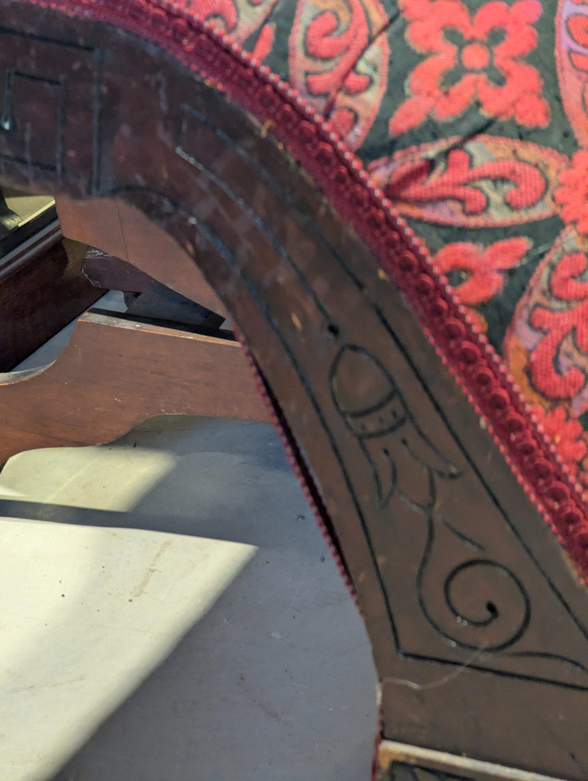 Antique Victorian Eastlake Walnut Fainting Couch