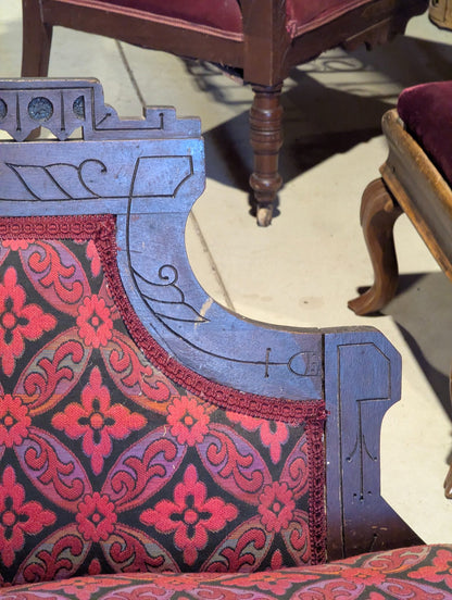 Antique Victorian Eastlake Walnut Fainting Couch