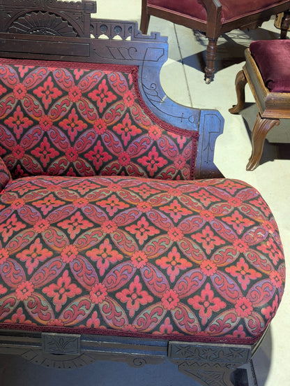 Antique Victorian Eastlake Walnut Fainting Couch