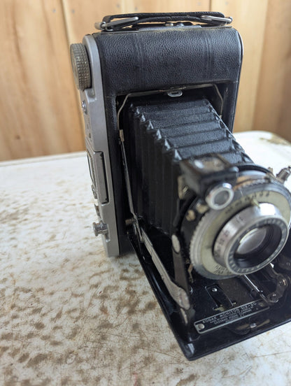 1940s Kodak Monitor Six-20 Folding Camera and Leather Case