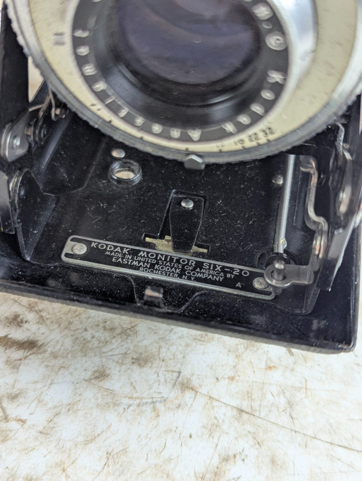 1940s Kodak Monitor Six-20 Folding Camera and Leather Case
