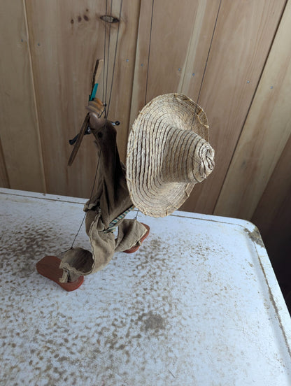 Vintage Mexican Folk Art String Marionette Bandito Outlaw Puppet