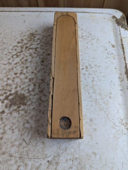 Vintage Wooden Two-Tier Pencil Case with Sliding Lid