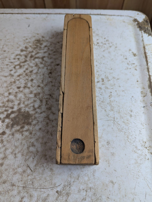 Vintage Wooden Two-Tier Pencil Case with Sliding Lid