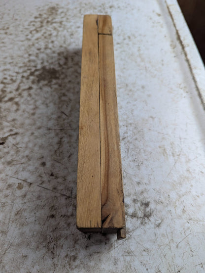 Vintage Wooden Two-Tier Pencil Case with Sliding Lid
