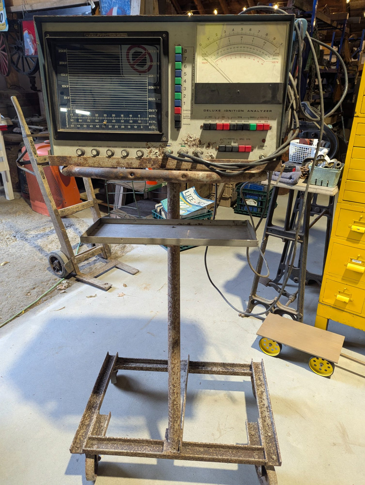 Vintage Heathkit Model CO-2600 Deluxe Ignition Analyzer on Stand - Blown Fuse