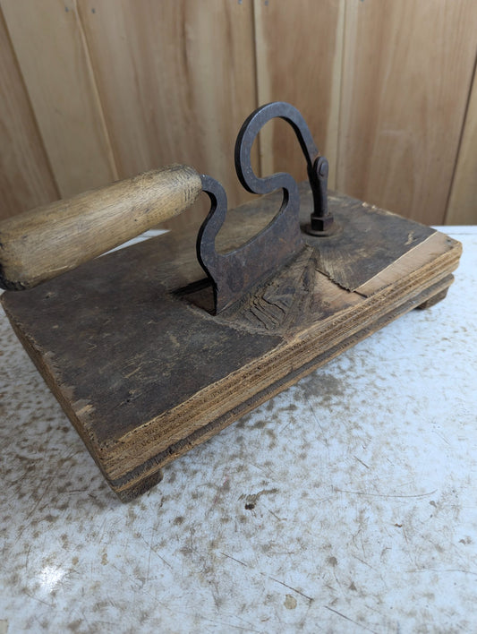 Antique Rustic Tobacco Cutter on 12.5" x 7.5" Board