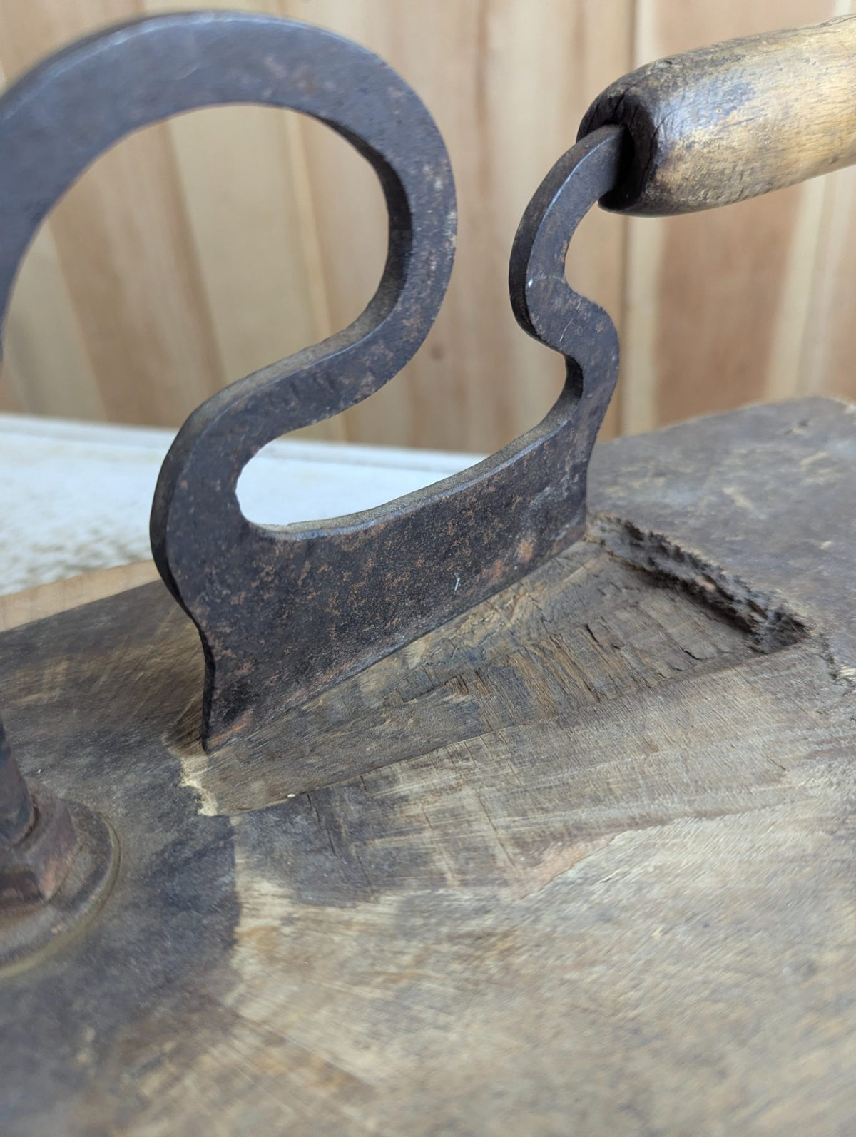 Antique Rustic Tobacco Cutter on 12.5" x 7.5" Board
