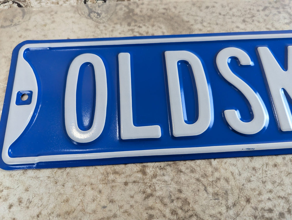 Embossed Powder-Coated Steel 'OLDSMOBILE DR' Novelty Street Sign 32" x 6"