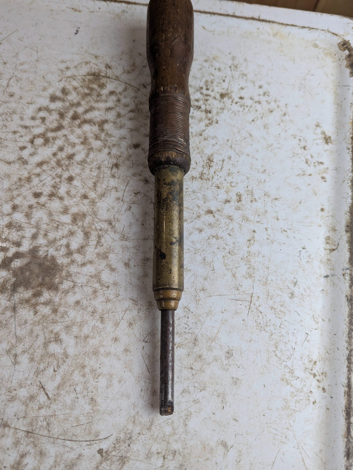 Antique 1880s Decatur Coffin Co. Spiral Push Screwdriver