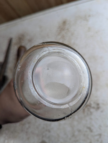 Vintage W.H. Hunter & Son Napanee Clear Embossed Glass Pint Dairy Milk Bottle