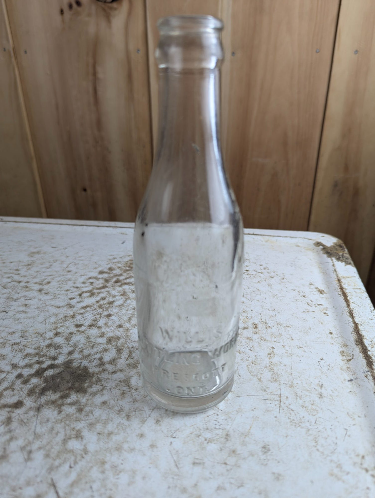 1930s Willis Bottling Works Prescott Clear Embossed Glass Soda Bottle