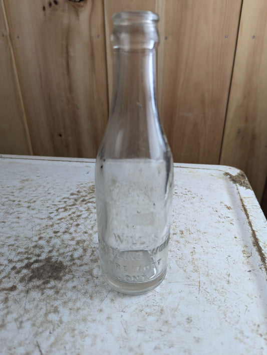 1930s Willis Bottling Works Prescott Clear Embossed Glass Soda Bottle