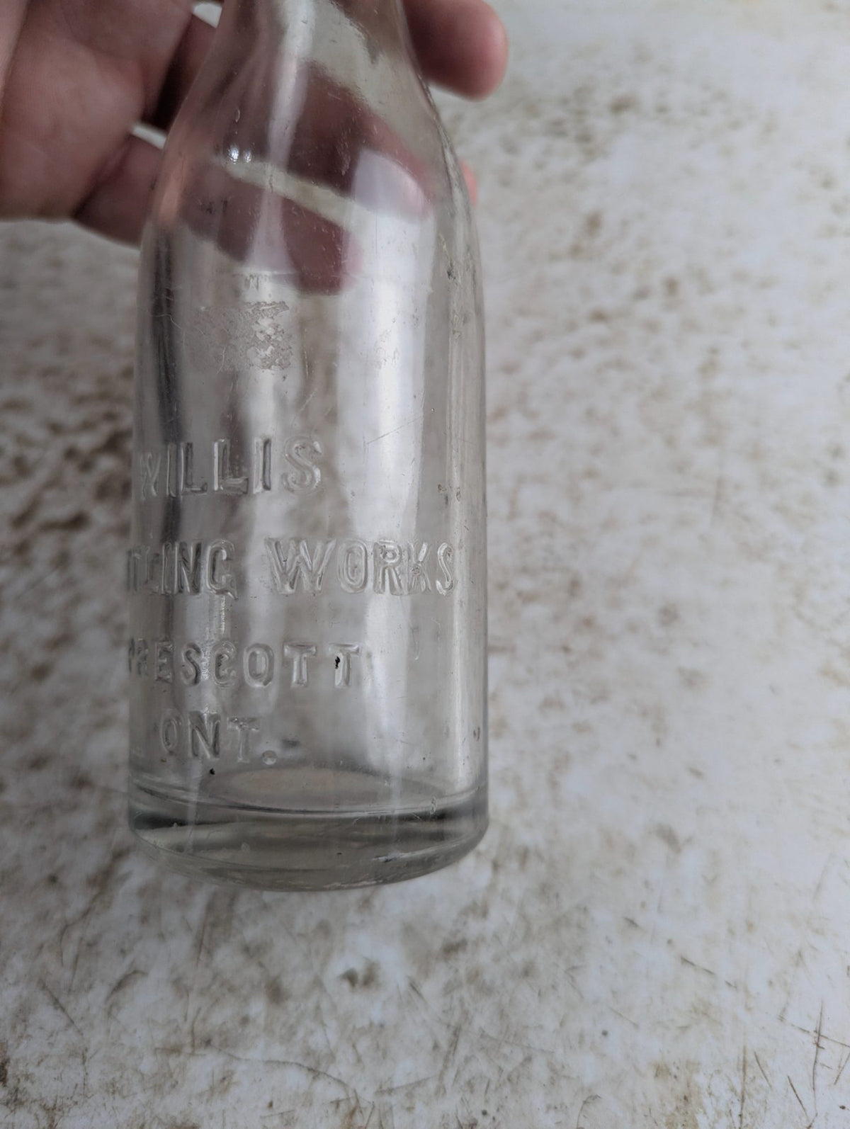 1930s Willis Bottling Works Prescott Clear Embossed Glass Soda Bottle