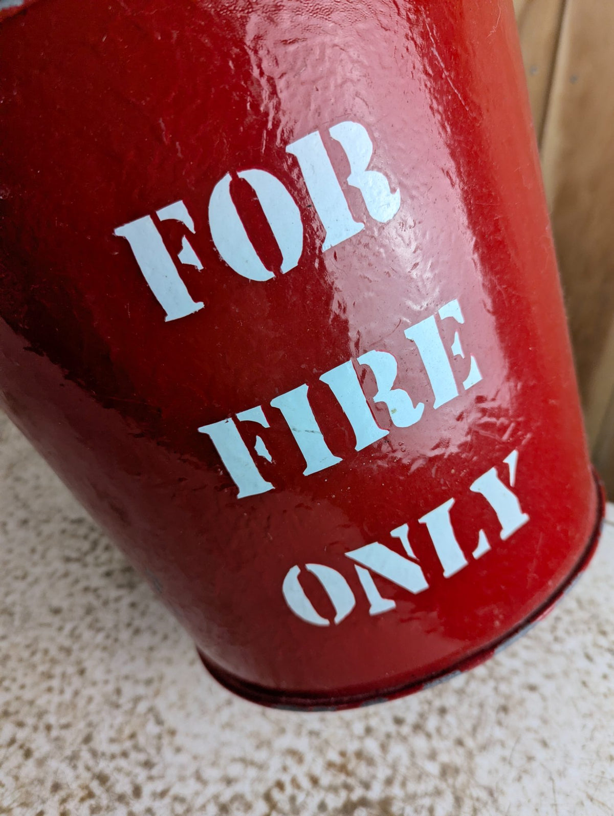 Vintage Round Bottom Metal Fire Pail Bucket