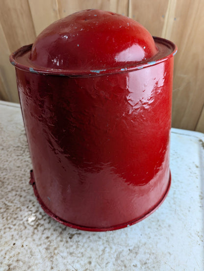 Vintage Round Bottom Metal Fire Pail Bucket