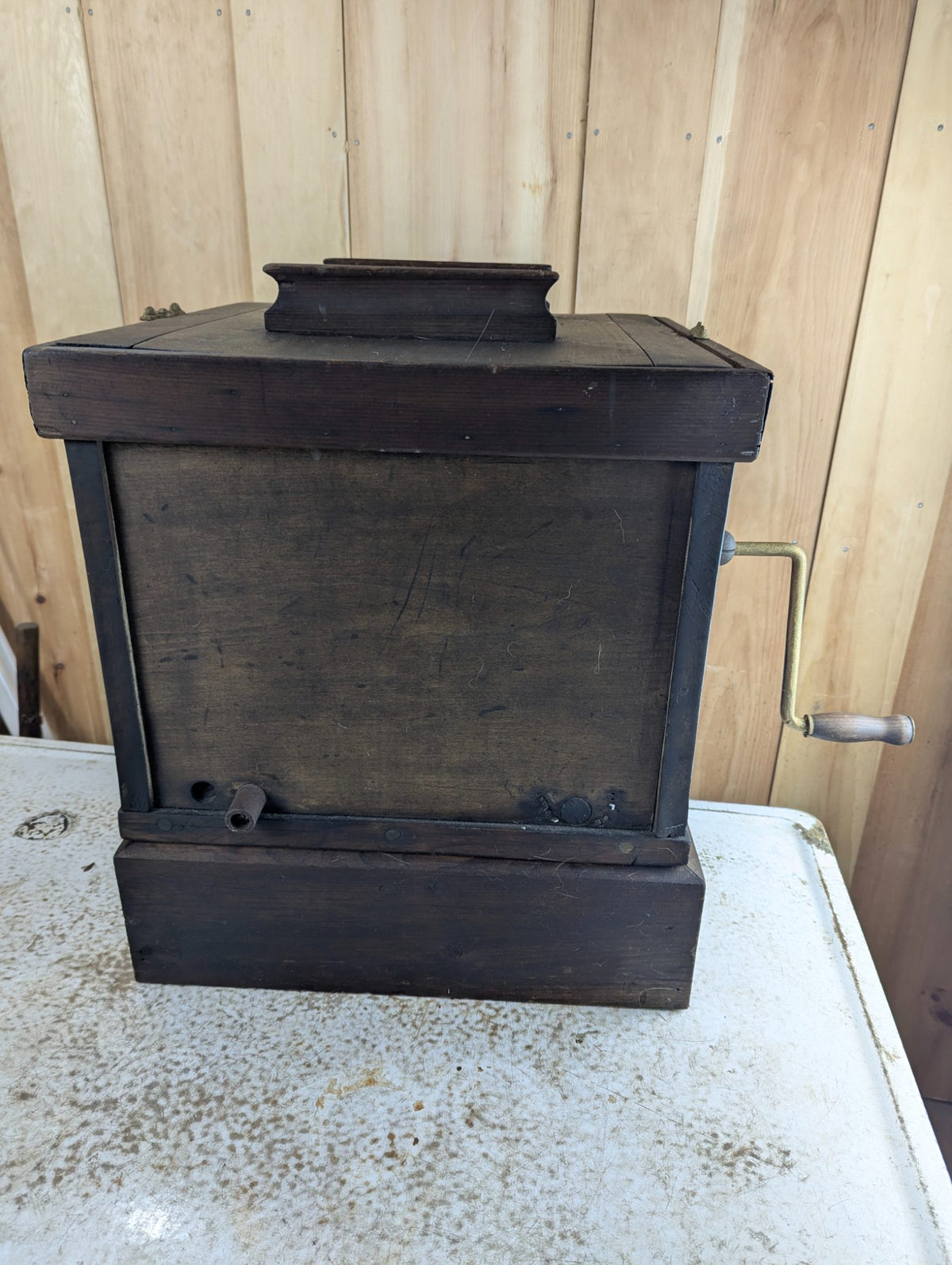 Antique 19th Century Wooden Box Style Butter Churn 20" x 18" x 18"