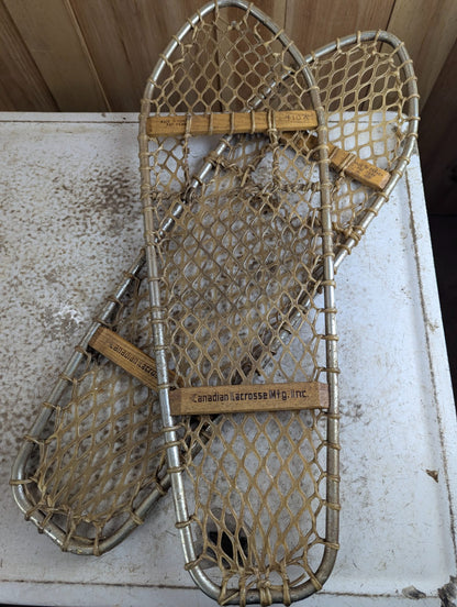 Vintage Canadian Lacrosse Aluminum Frame 110A Snowshoes 30" Long