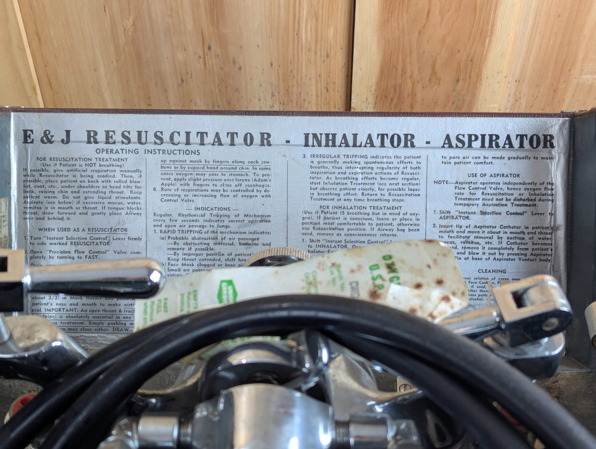 1940s Edison and Johnson Resuscitator in Hard Case 26.5" x 16" x 10"