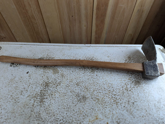 Vintage Hand Forged Carpenter's Adze - Unmarked, Restored