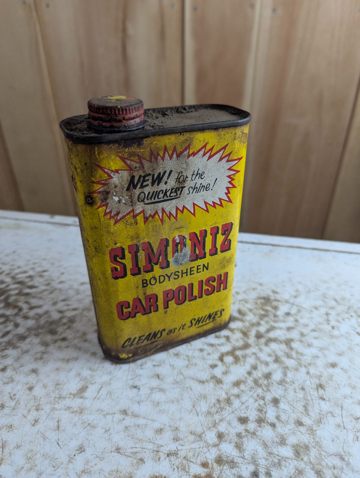 1950s Simoniz Bodysheen Car Polish Metal Can