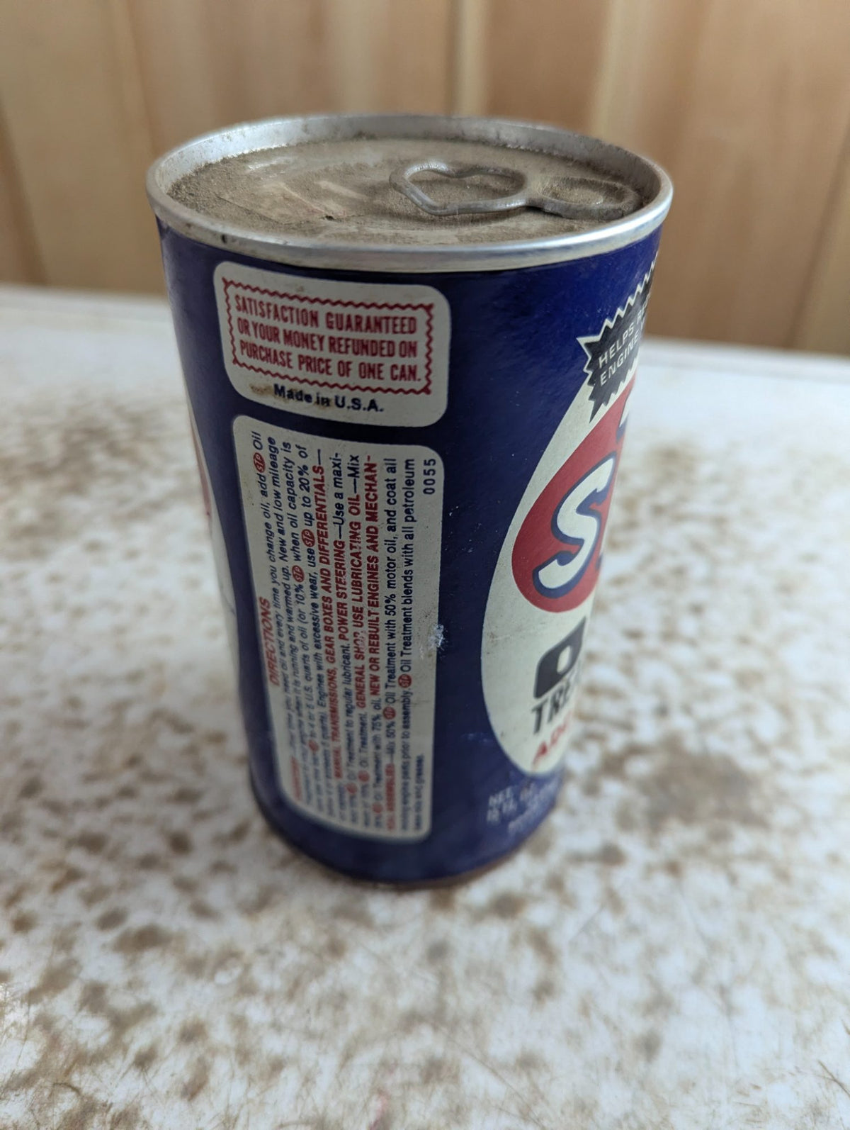 Vintage STP Oil Treatment Unopened 15oz Pull-Tab Metal and Cardboard Can