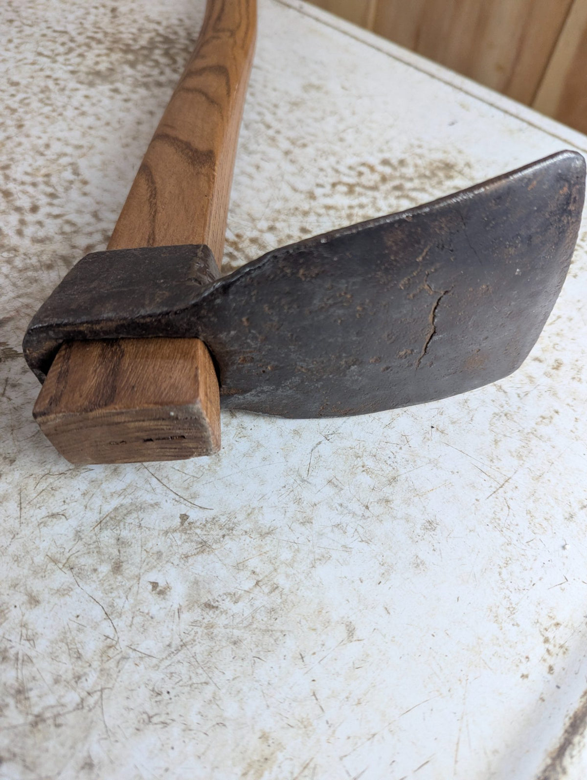 Antique Hand Forge Carpenter Shipwright Adze - Unmarked, Restored